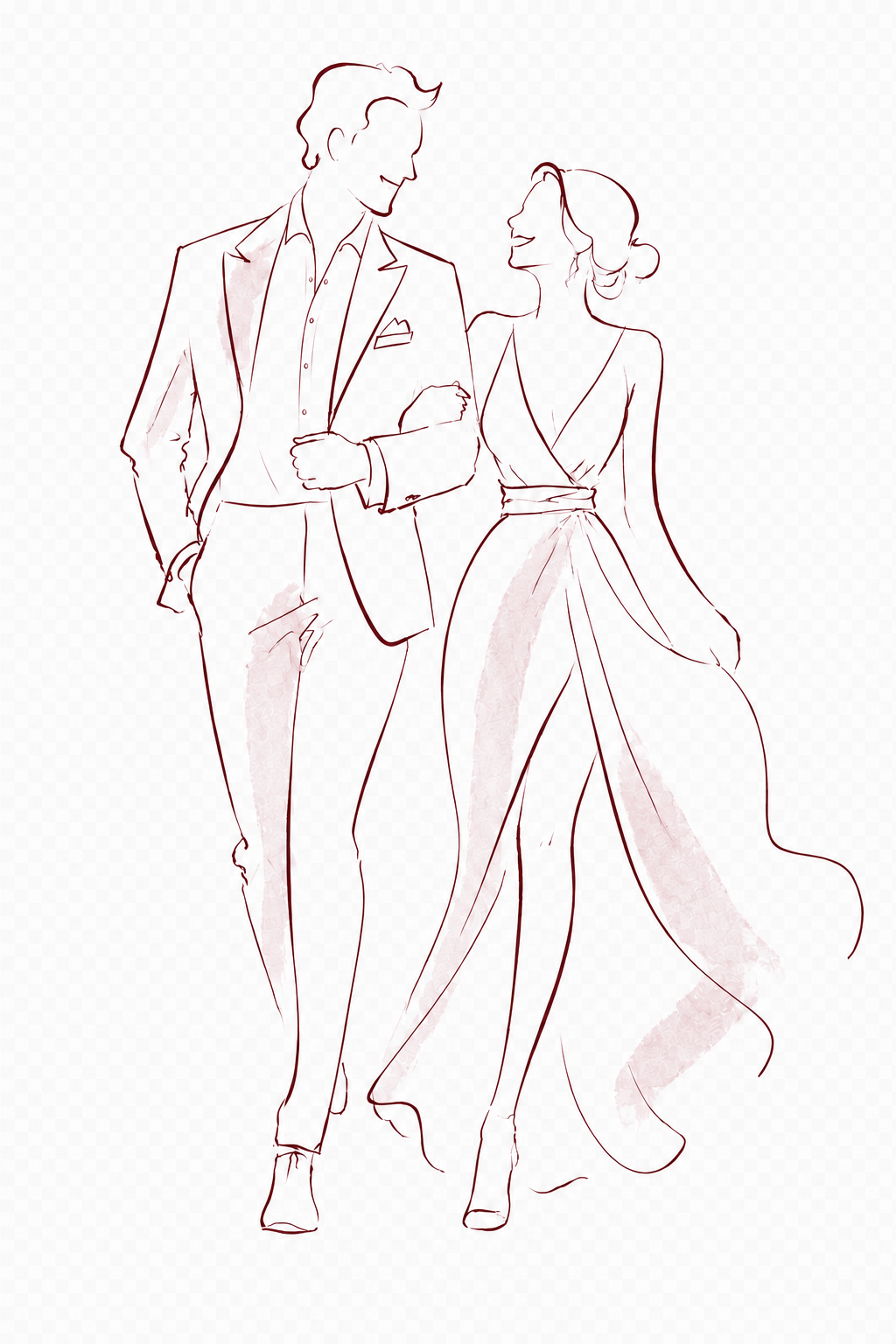 Un homme et une femme en tenues de soirée élégantes
